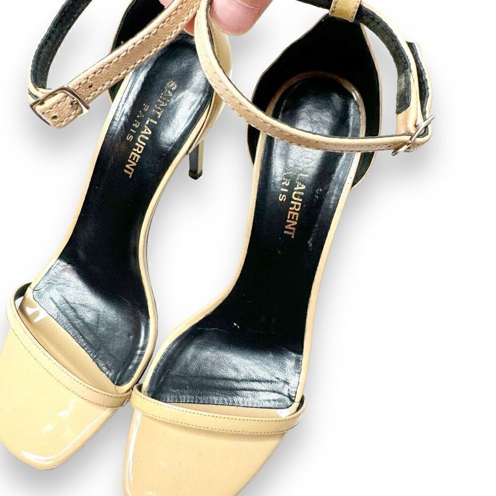Saint Laurent Jane 105 High Heel Sandals in Nude Beige Women’s Size 38 (7.5 US) - Picture 10 of 12